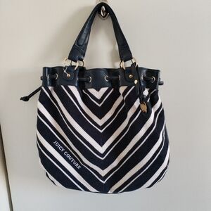 Juicy Couture Navy & White Stripe Terry Bag